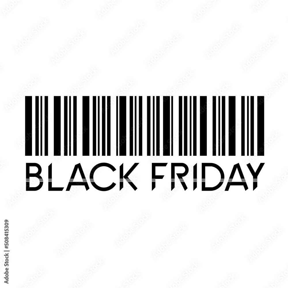 Black Friday sale. Barcode and text Black Friday sale. Barcode and text