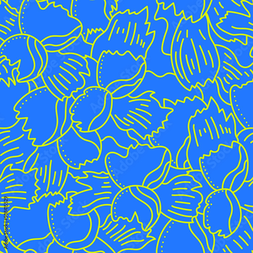 Seamless colorful pattern with abstract flowers and leaves