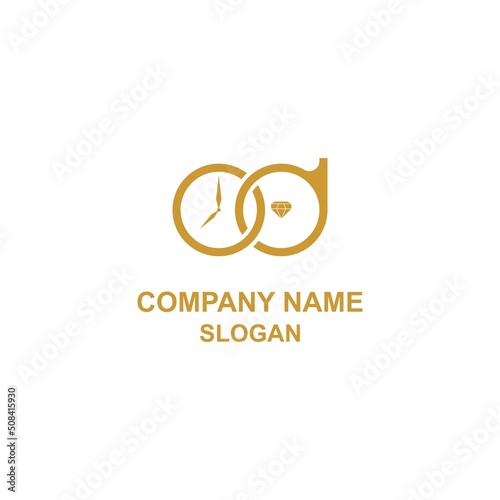 O and D letter initial, watch and jewellery store logo.