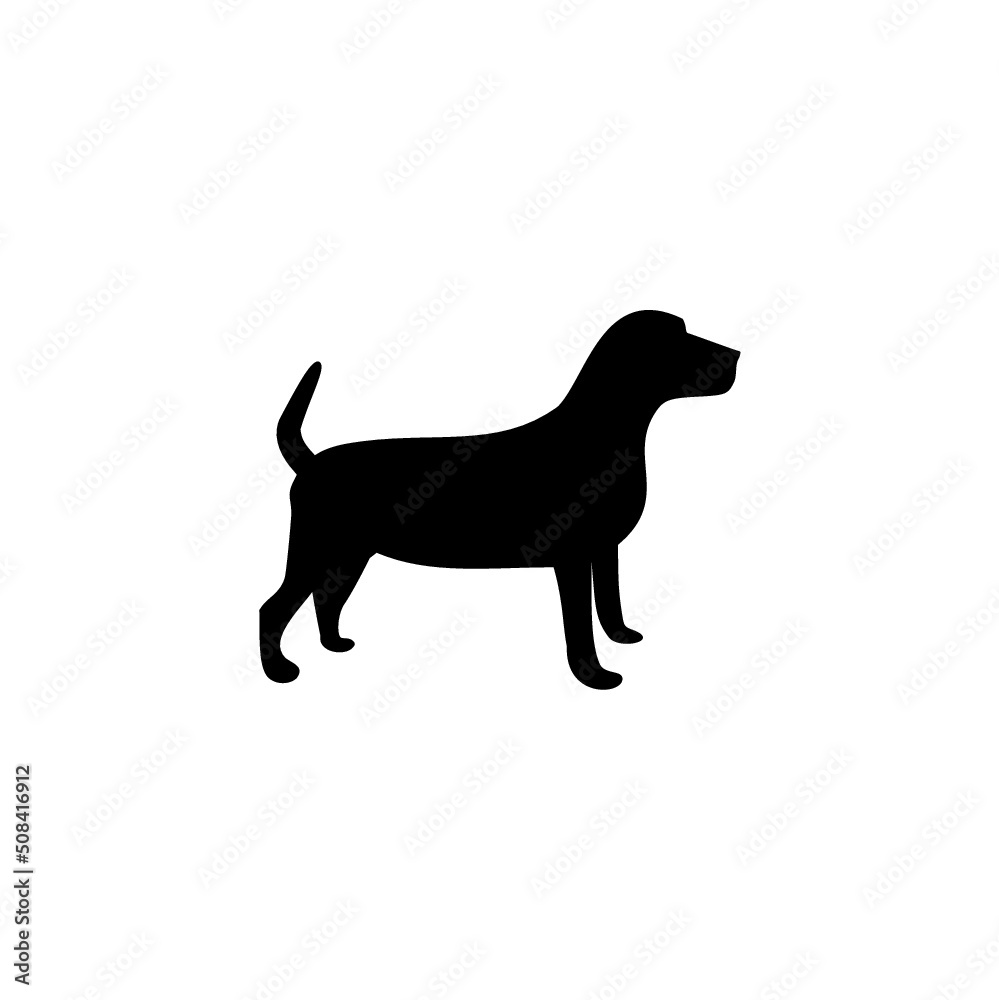 Dog silhouette icon isolated on white background