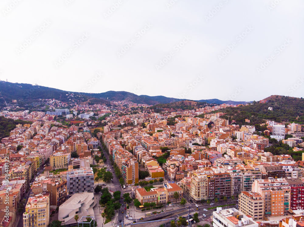 Top view of the urban area of Barcelona. Catalonia