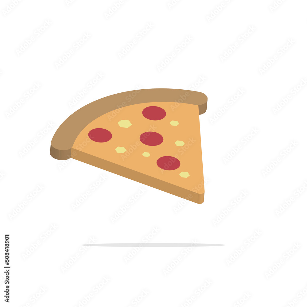 3d slice of pizza in minimal cartoon style