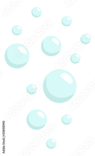 Cartoon bubbles. Air balls. Sparkling liquid elements