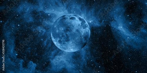 Fototapeta Naklejka Na Ścianę i Meble -  Full  Moon in the space 