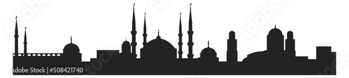 Wallpaper Mural Traditional islamic architecture black silhouette. Eastern buildings shapes Torontodigital.ca