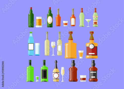 wine bottles and glasses