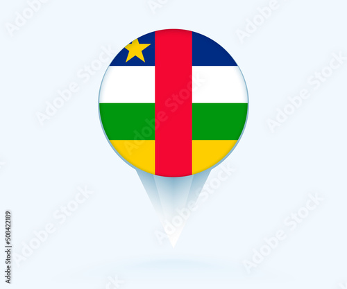 Map pointer with flag of Central African Republic.