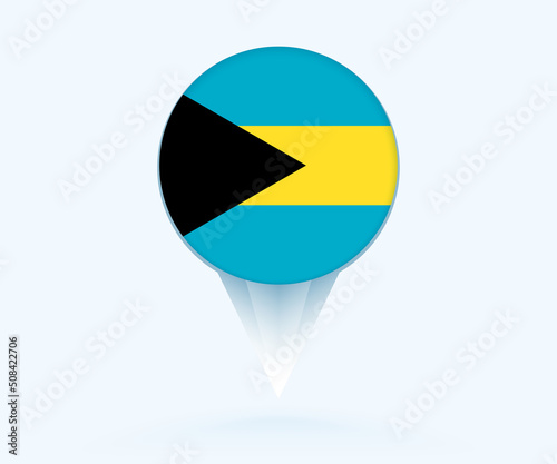 Map pointer with flag of The Bahamas. Free Download Map pointer with flag of The Bahamas. - GFXLoad