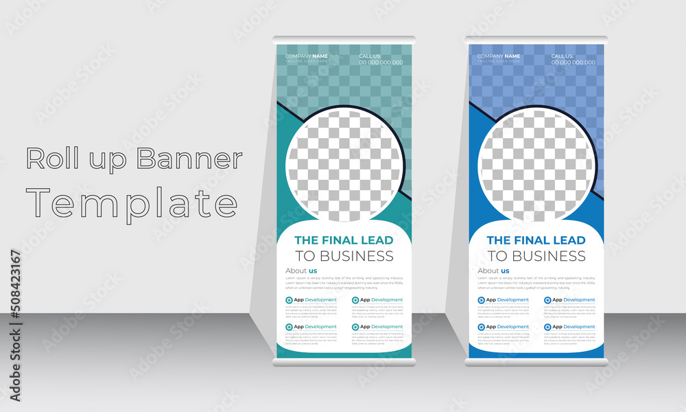 Professional Modern Corporate stand Roll up banner and Pull up banner template Professional Modern Corporate stand Roll up banner and Pull up banner template