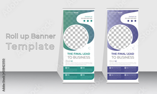 Professional Modern Corporate stand Roll up banner and Pull up banner template