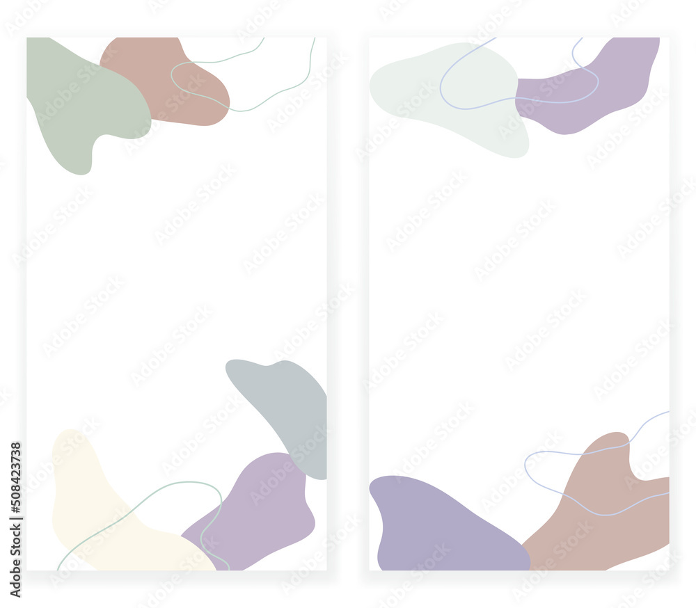 Abstract fluid shape background set.