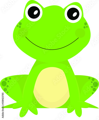 Vector image of a green frog  amphibian  animal  design style  animal  art  symbol  logo  Illustrator