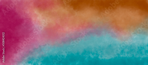 Abstract art rusty pink turquoise background with liquid texture. gradient