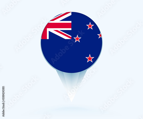 Free Download Map pointer with flag of New Zealand. - GFXLoad