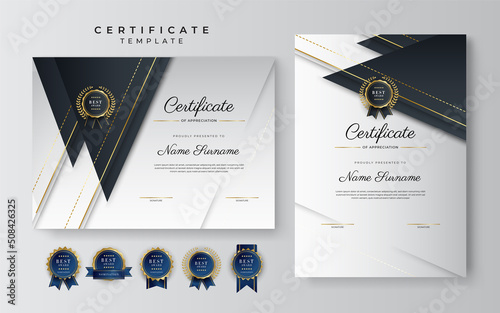 Elegant golden multipurpose certificate template