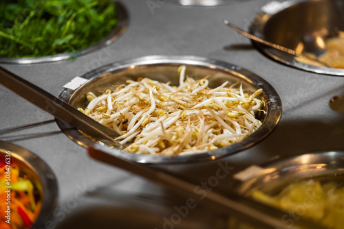 Food buffet in a restaurant close up