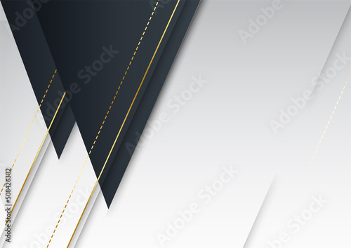 Abstract black background with golden lines photo