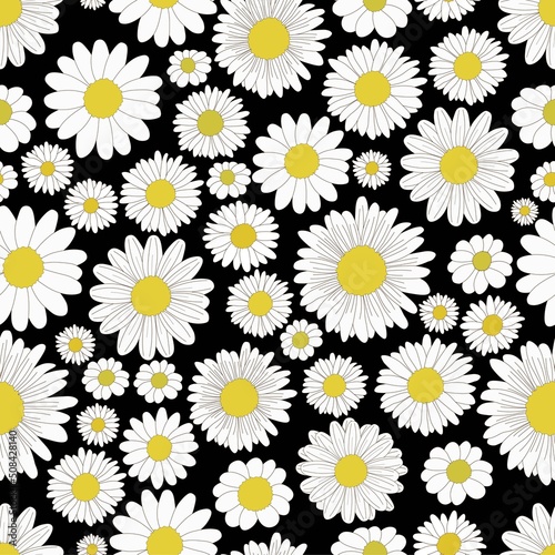 Seamless camomile pattern
