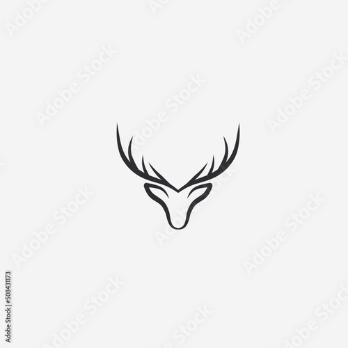 deer head modern logo concept