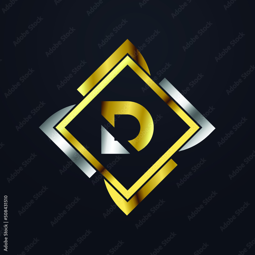 Premium luxury Vector elegant gold and silver font Letter D Template ...