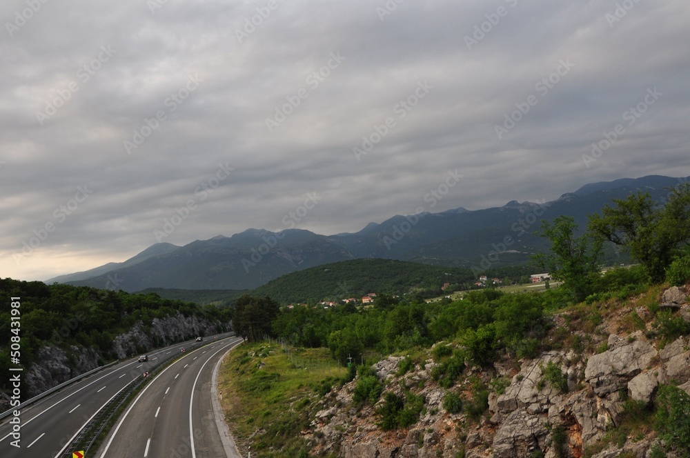 Highway from Rijeka to Zagreb, near Rijeka city, Croatia Highway from Rijeka to Zagreb, near Rijeka city, Croatia