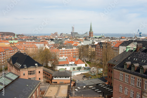 View of the city of Aarhus from the rooftop of the Aros museum, Denmark