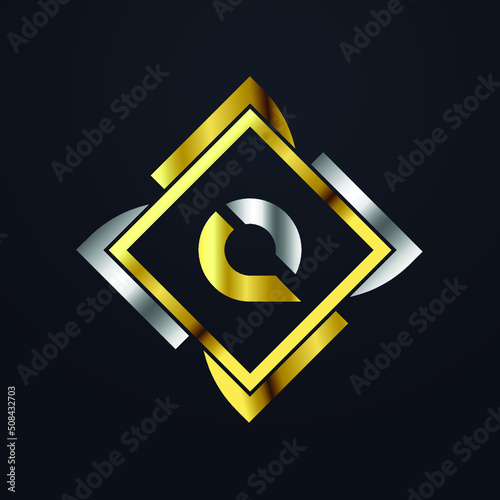 Free Download Premium luxury Vector elegant gold and silver font Letter Q Template for company logo with monogram element 3d Design element or icon - GFXLoad