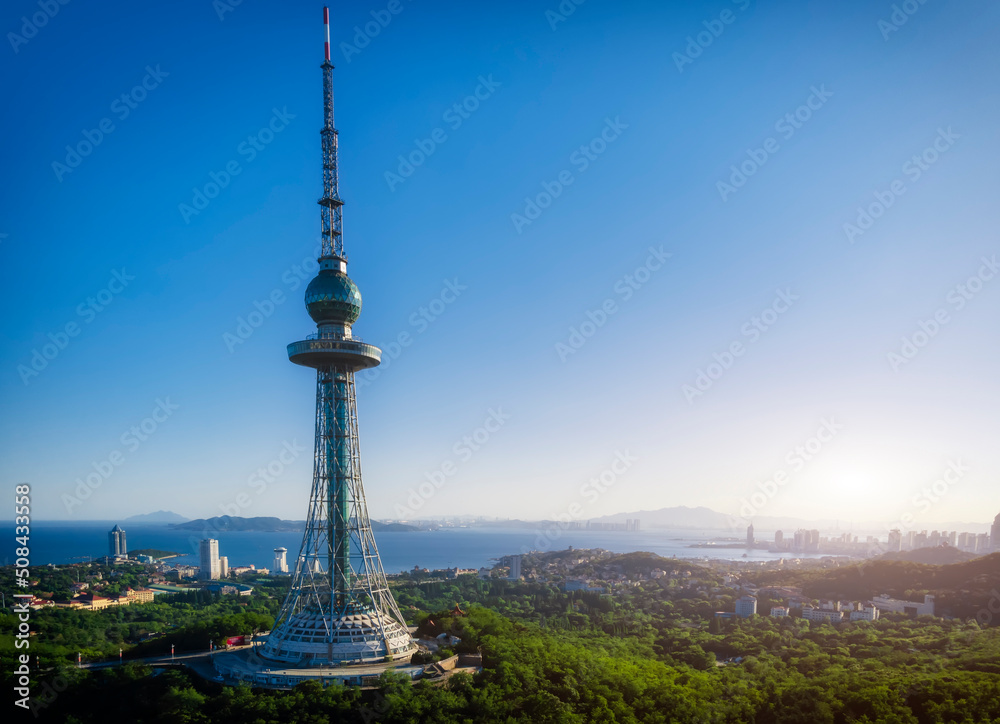 Obraz premium Aerial photography of the city scenery of Qingdao, China