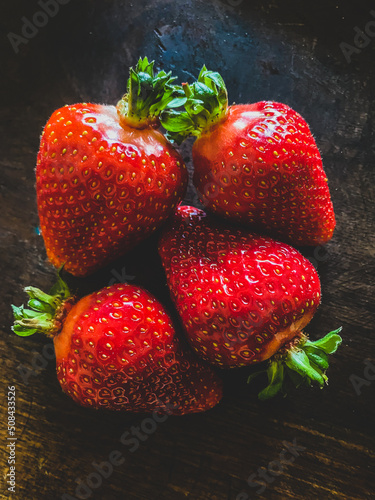 Tasty, beautiful, sweet strawberries photo