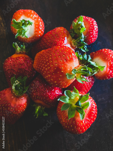 Tasty, beautiful, sweet strawberries photo