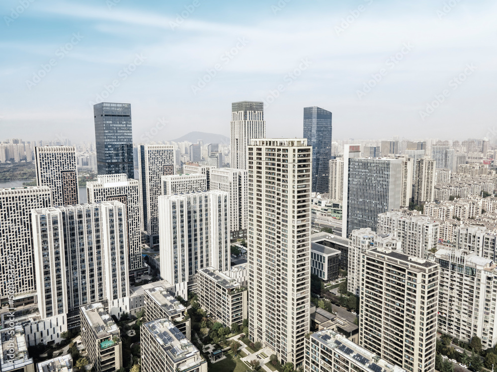 Obraz premium Aerial photography of modern architectural landscape of Hefei city, China