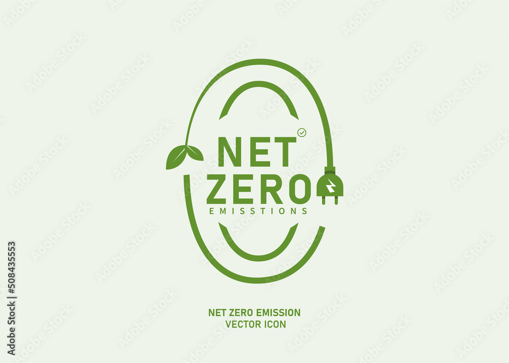 net zero emissions vector icon Net Zero and Carbon Neutral concepts net zero emissions target A
