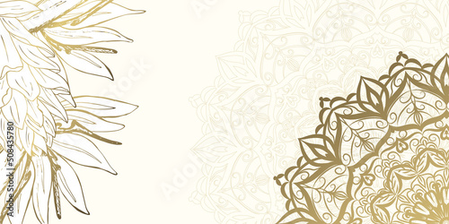 Luxury background with gold Mandala. Abstract background for print, poster, cover, brochure, flyer, banner