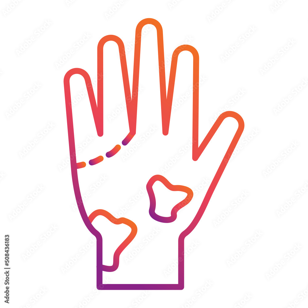 Obraz premium Loss Of Color In Fingers Icon