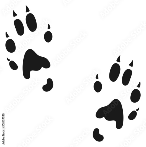 Wild animal paws logo. Marten feet track