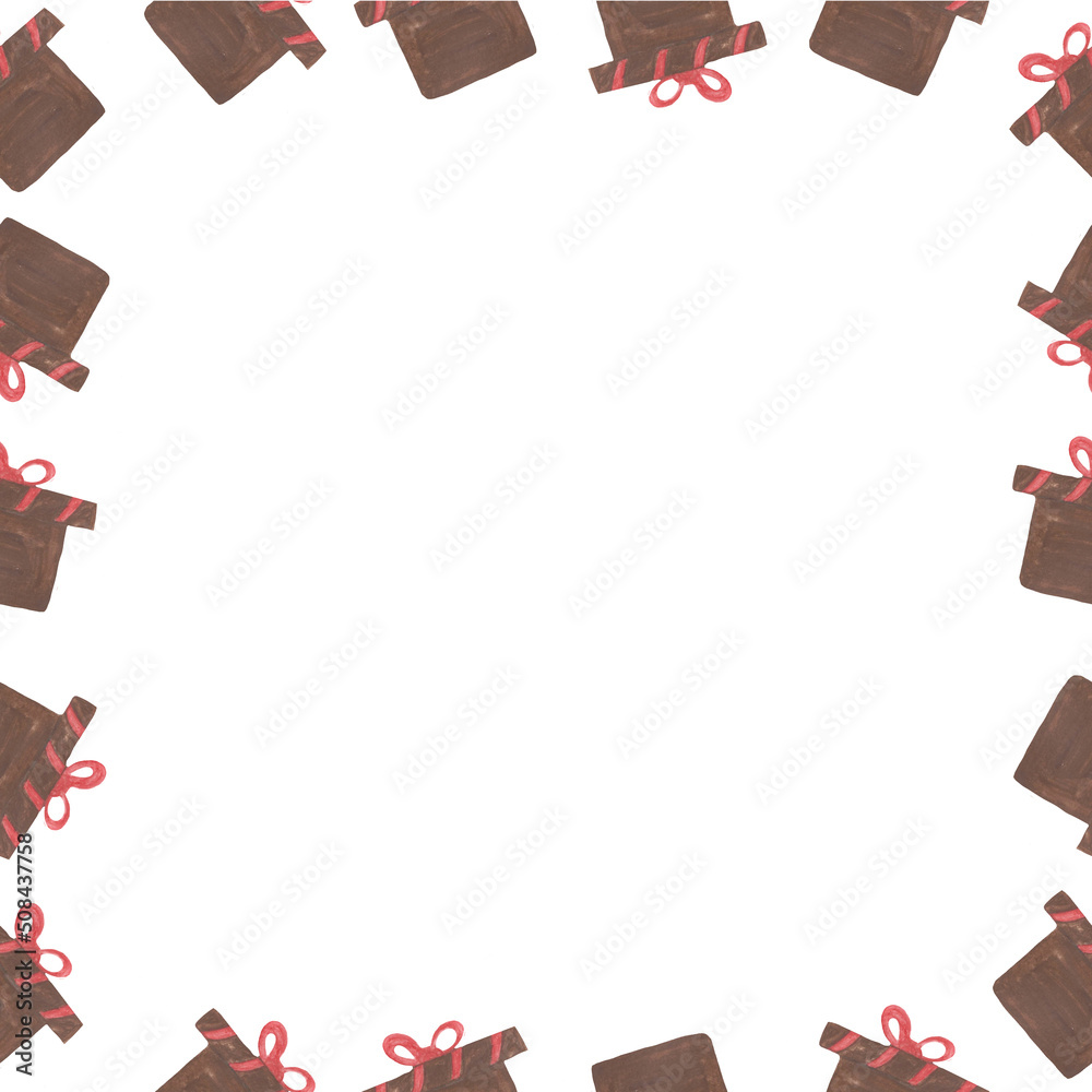 gifts boxes with bows around the perimeter. place for text gifts boxes with bows around the perimeter. place for text