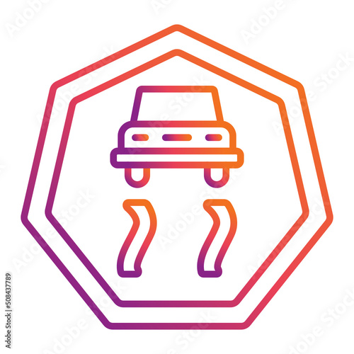 Slippery Road Icon