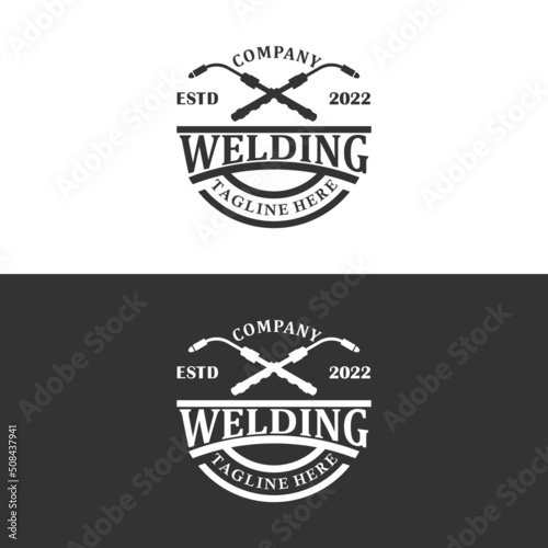 welding company badge logo design