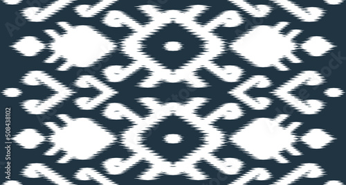 ikat ethnic white pattern design cloth vector background. Seamless on the fabric in Indonesia and other Asian countries EP.9