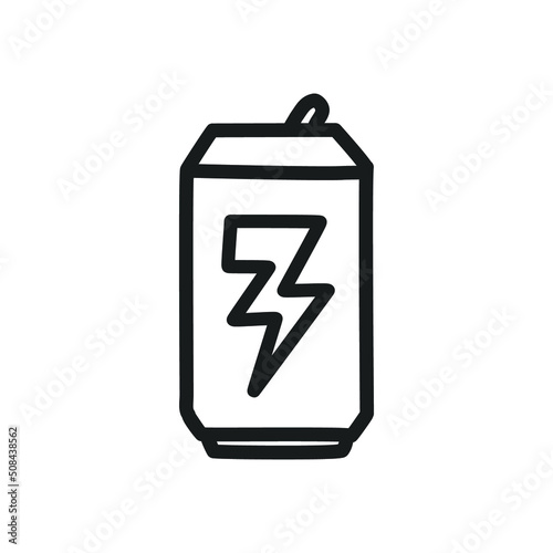Soda can outline icon, energy drink.