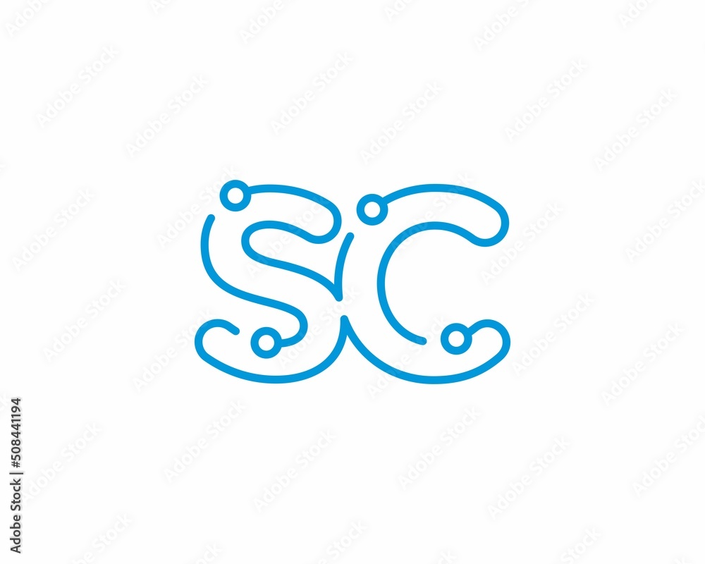 Abstract Letters SC Logo Design Template 001 Abstract Letters SC Logo Design Template 001