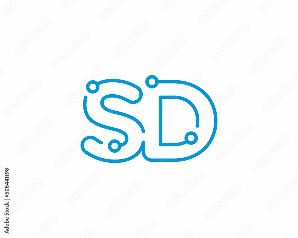 Abstract Letters SD Logo Design Template 001 Abstract Letters SD Logo Design Template 001