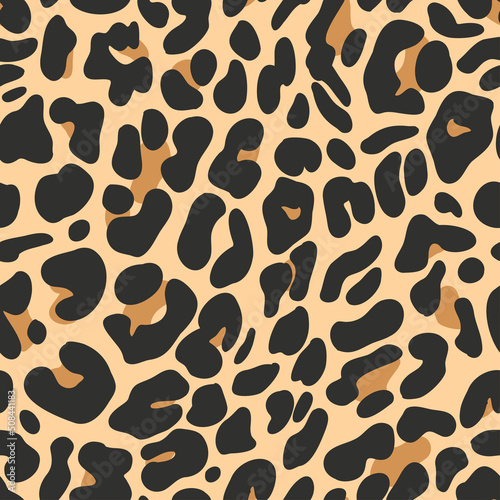 Animal scin seamless pattern. Mammals big cat fur. Predators camouflage. Felidae abstract background, cover, textile, fabric. © Lopolitt