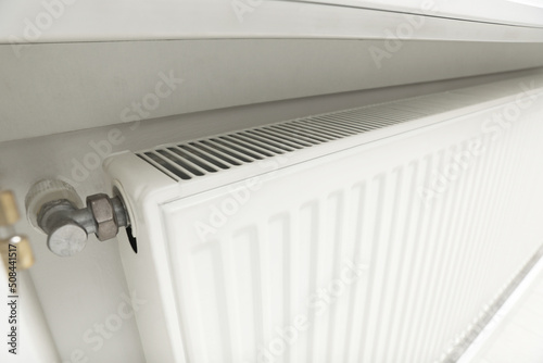 Wallpaper Mural Closeup view of modern radiator. Central heating system Torontodigital.ca
