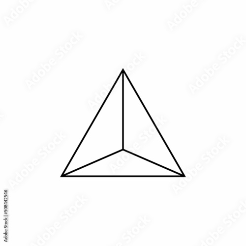 tetrahedron or triangular pyramid shape.vector illustration isolated on white background photo