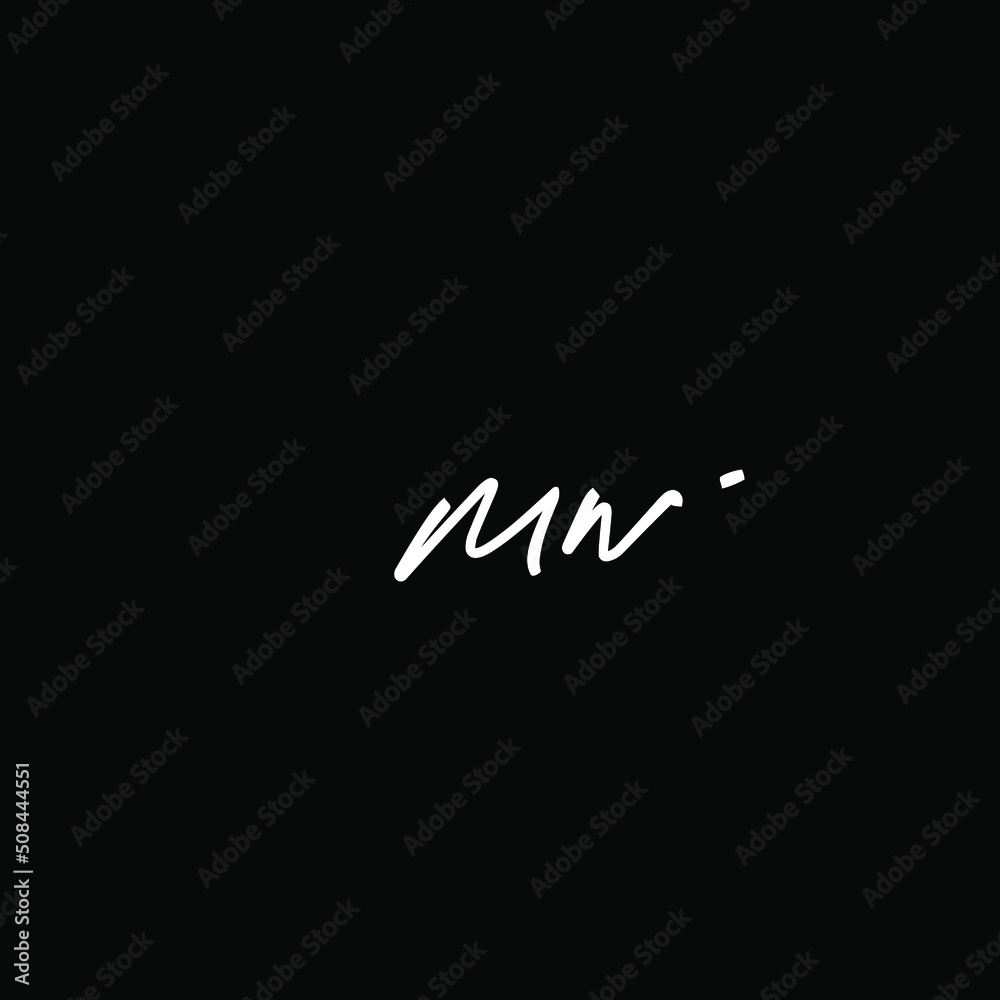 Logo vector of Mn initial handwriting Logo vector of Mn initial handwriting