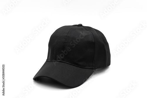 black cap isolated on white background, no pattern