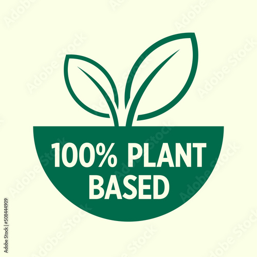 Plant based vector icon badge stamp