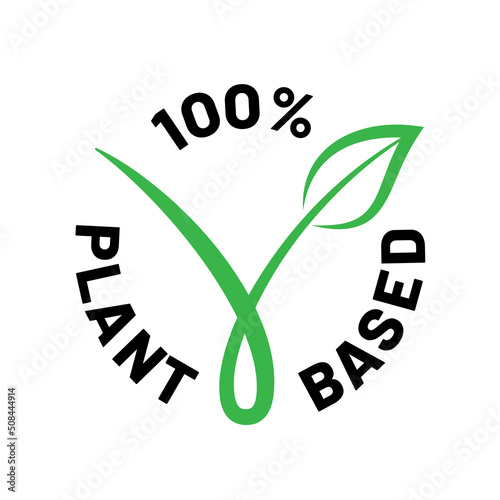 Plant based vector icon badge stamp