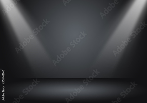 Dark stage with two spotlight